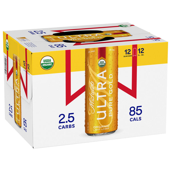 Michelob Ultra Pure Gold Organic Light Lager Beer - 12pk/12 fl oz Slim Cans