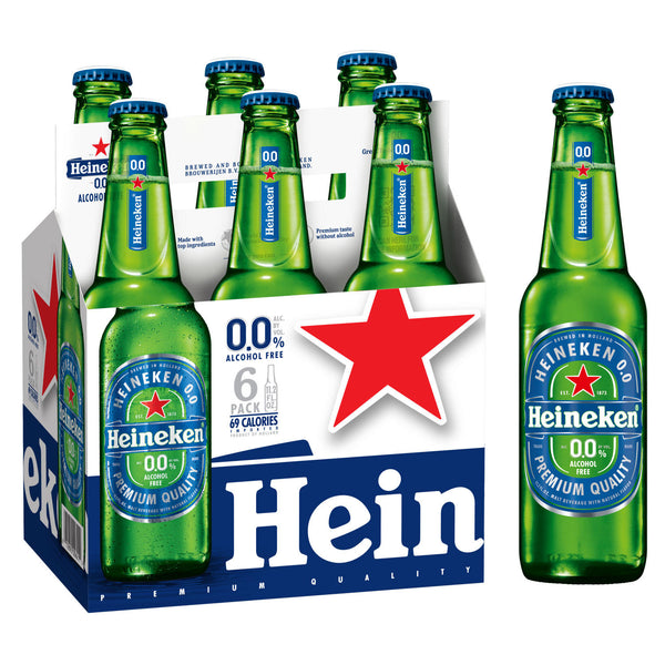 Heineken 0.0 Non-Alcoholic Netherlands Import Lager Beer  6 pack  11.2 fl oz Bottles  0.0% ABV