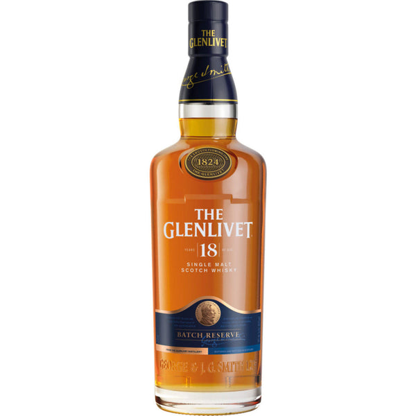 The Glenlivet Single Malt Scotch Whisky Scotland 18 Yo 750ml Bottle