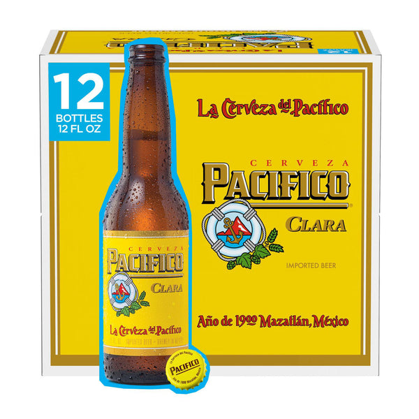 Pacifico Clara Mexican Lager Beer, 12 pk 12 fl oz Bottles, 4.4% ABV