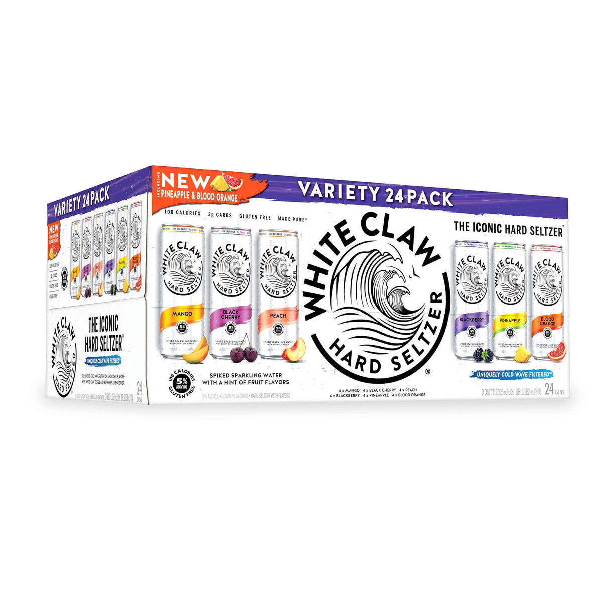 White Claw Hard Seltzer Variety Pack - 24pk/12 fl oz Slim Cans