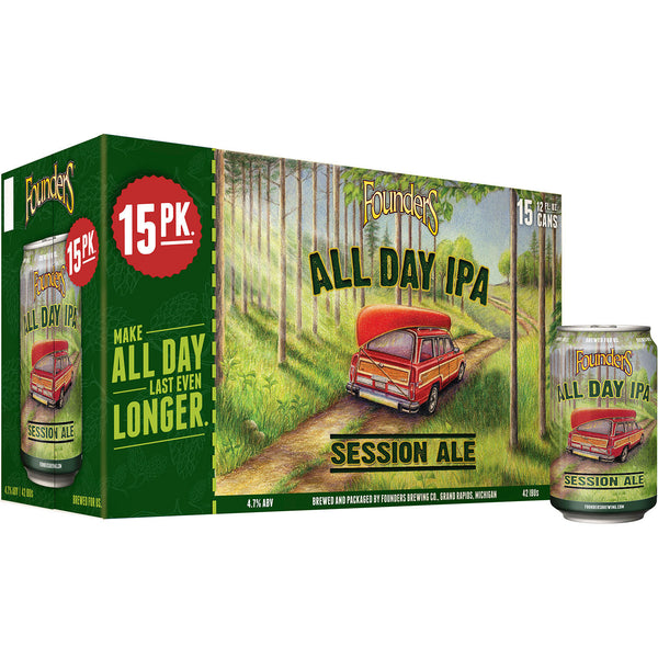 Founders All Day IPA Session Ale, 15 pack, 12 fl oz cans