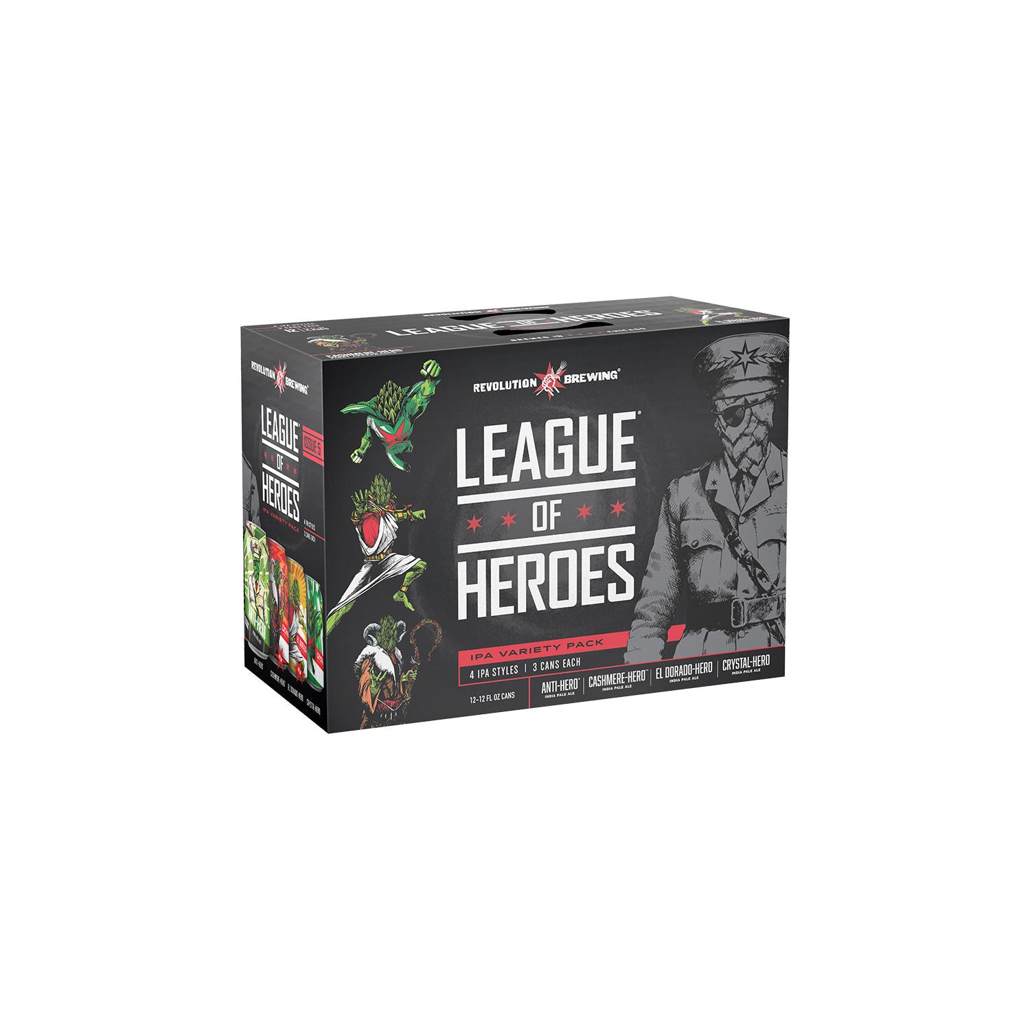 Revolution League of Heroes variety 12 pak cans