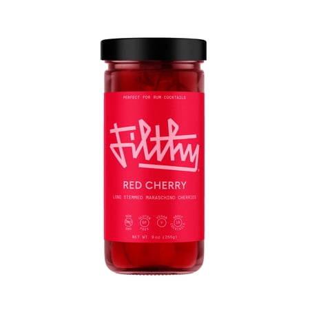 Filthy Long Stemmed Red Cherries - 8 oz Jar cherries produce Filthy Foods