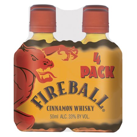Fireball Cinnamon Whisky 4 Pack 50ml 66 Proof