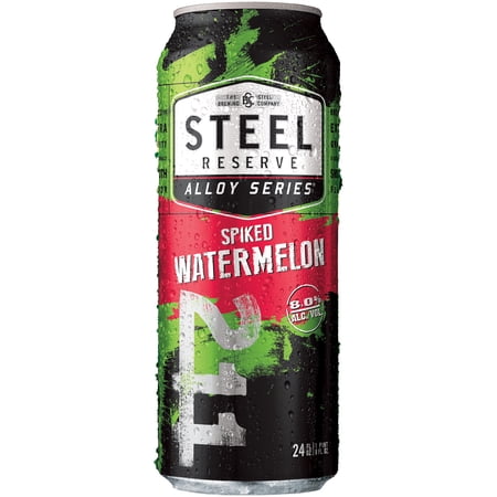 Steel Reserve Spiked Watermelon, Alloy Series, Flavored Malt Beverage, 24 fl. oz. Can, 8% ABV