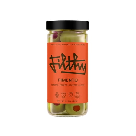 Filthy Cocktail Garnish  Pimento Stuffed Olives  8.5 Oz Jar  14 Olives