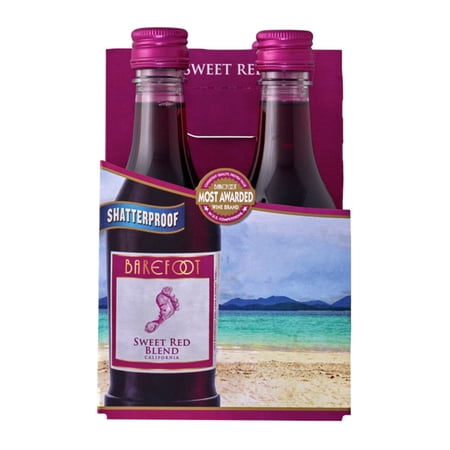 Barefoot Sweet Red Wine, 4 pack, 187 mL