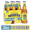 Twisted Tea Half And Half Hard Iced, 6 pack beer bottles, 12 fl oz