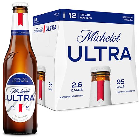 Michelob ULTRA Superior Light American Lager Beer - 12pk/12 fl oz Bottles