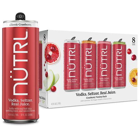 Nutrl Hard Seltzer Cranberry Variety Pack - 12.0 fl oz x 8 pack
