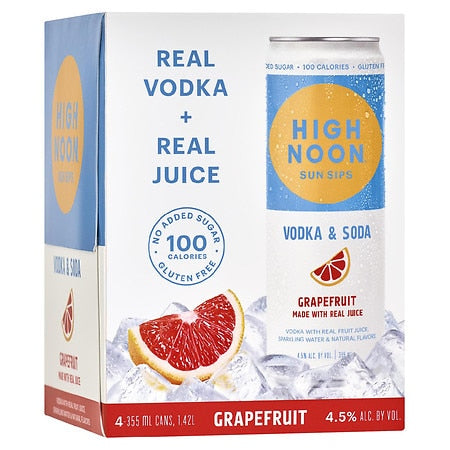 High Noon Sun Sips Grapefruit Vodka & Soda - 4pk/12 fl oz Cans