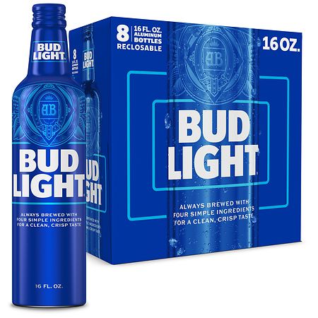 Bud Light 8pk 16oz Aluminum Bottles