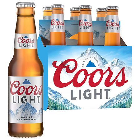 Coors Light Beer Bottles 12 oz, 6 pk