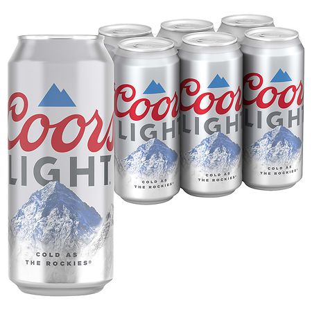 Coors Light Beer, American Light Lager, 6 Pack, 16 fl. oz. Cans, 4.2% ABV