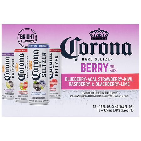 Corona Hard Seltzer Gluten Free Variety Pack 2 Spiked Sparkling Water Cans - 12.0 fl oz x 12 pack