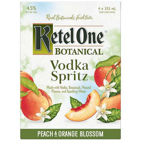 Ketel One Botanical Peach & Orange Blossom Vodka Spritz - 4pk/355ml Cans
