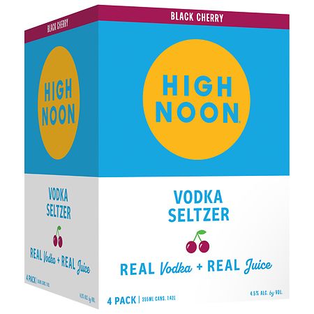 High Noon Black Cherry Vodka Hard Seltzer 4 Single Serve 355ml Cans