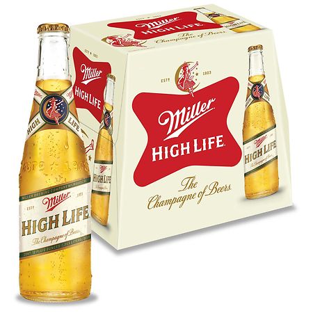 Miller High Life Beer Bottles 12 oz, 12 pk