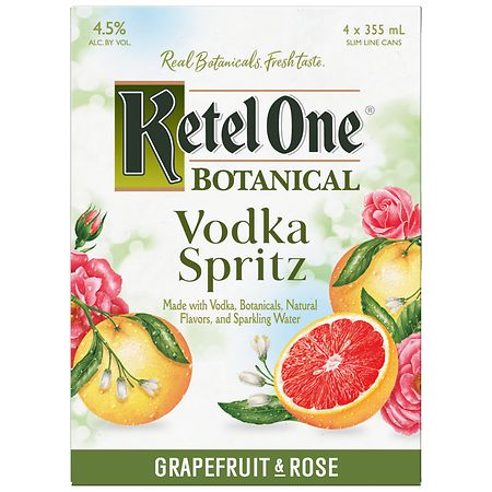 Ketel One Botanical Grapefruit & Rose Vodka Spritz - 4pk/355ml Cans
