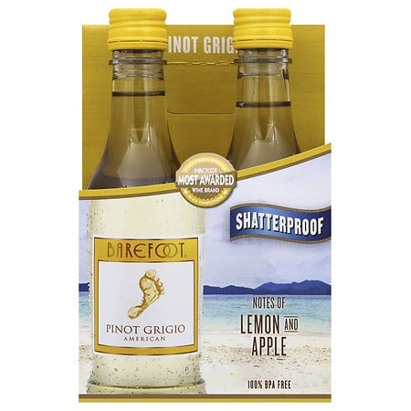 Barefoot Cellars Pinot Grigio White Wine - 4pk/187ml Bottles