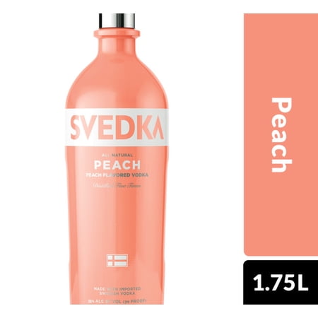 SVEDKA Peach Flavored Vodka, 1.75 L Bottle, 70 Proof