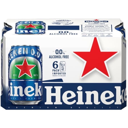 Heineken 0.0 Alcohol Free, 6 pack, 11.2 fl oz Cans, 69 Calories