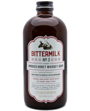 Bittermilk No.3 Smoked Honey Whiskey Sour Cocktail Mixer - 17 oz cocktail mixes