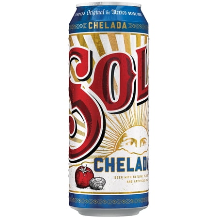 Sol Chelada Beer, Mexican Import, 24 fl. oz. Beer Can, 4.5% ABV