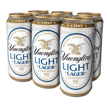 Yuengling Light Lager, 6 Pack Beer, 16 OZ Cans