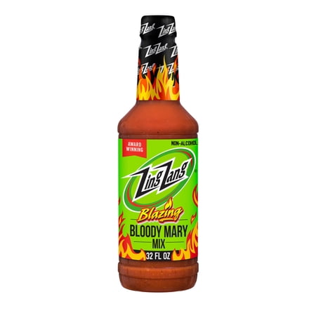 Zing Zang Blazing Bloody Mary Mix  Non-Alcoholic Cocktail Mixer  32 Fl Oz Bottle