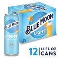 Blue Moon Light Citrus Wheat Craft Beer - 12pk/12 fl oz Slim Cans