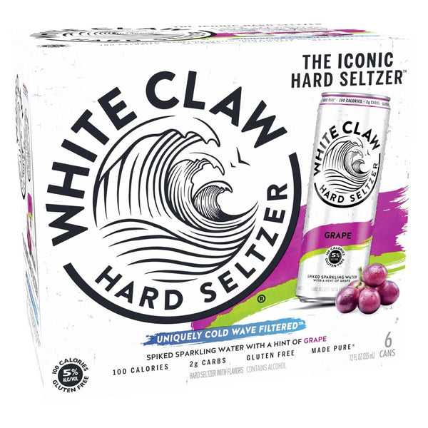 White Claw Hard Seltzer Grape - 6pk/12 fl oz Cans