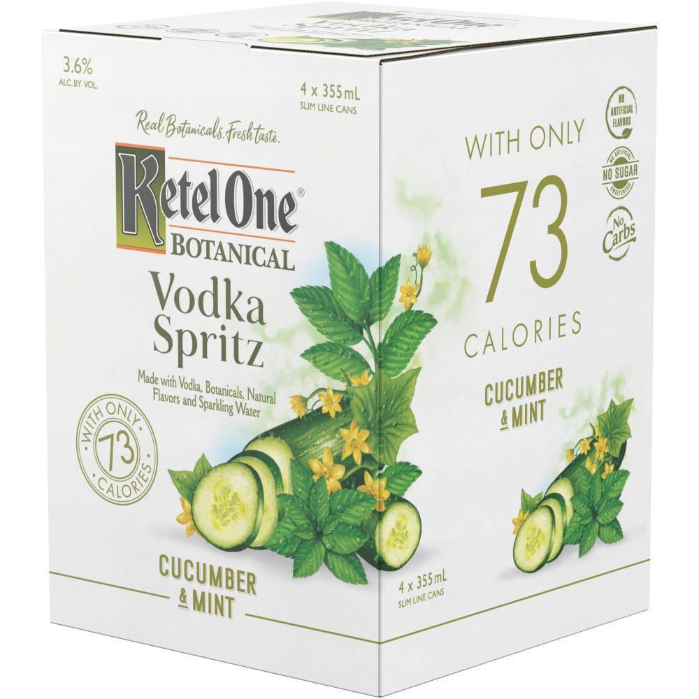 Ketel One Botanical Cucumber & Mint Vodka Spritz - 4pk/355ml Cans