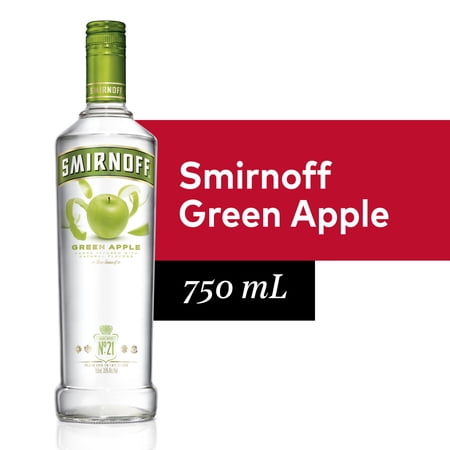 Smirnoff Green Apple 70 Proof (Vodka Infused With Natural Flavors) - 750 mL Bottle