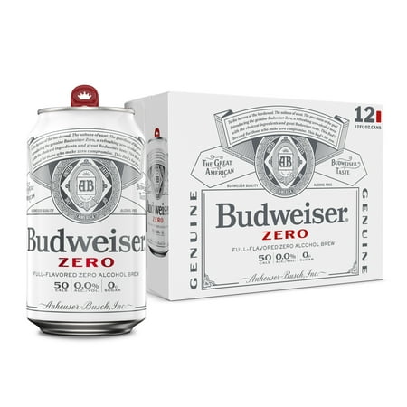 Budweiser Alcohol Free American Lager Beer 12 pack 12 fl oz Aluminum Cans 0% ABV