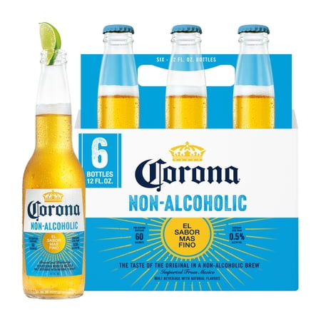 Corona Non-Alcoholic Malt Beverage Mexican Import Brew  6 pack 12 fl. oz. Bottles  less than 0.5% ABV