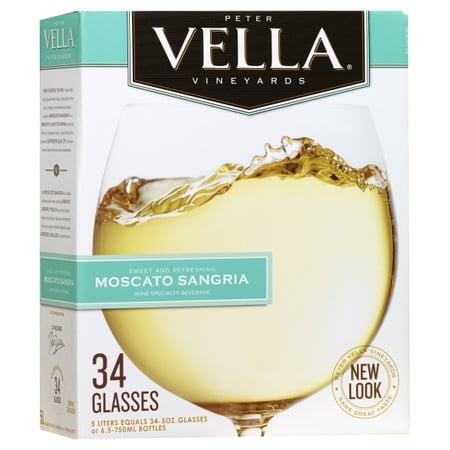 Peter Vella Moscato Sangria White Box Wine, 5L