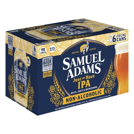 Samuel Adams Just The Haze Non-Alcoholic IPA Craft Beer  Alcohol Free  6 pk  12 fl oz Cans