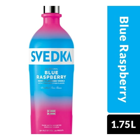 SVEDKA Blue Raspberry Flavored Vodka, 1.75 L Bottle, 70 Proof